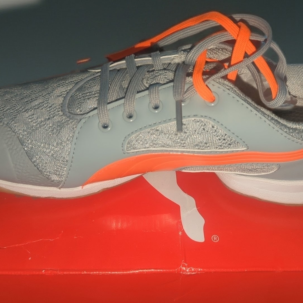Puma Sporty Gray and Neon Orange Shoes